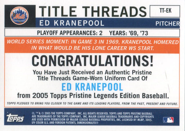 Ed Kranepool 2005 Topps Jersey Card