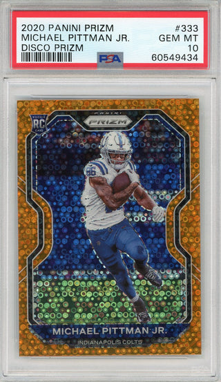 Michael Pittman Jr. 2020 Panini Prizm Disco Card #333 (PSA Gem Mint 10)