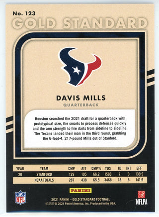 Davis Mills 2021 Panini Gold Standard Rookie Card #123