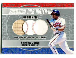 Andruw Jones 2002 Topps Stadium Club MLB Match Up Jersey/Bat Card