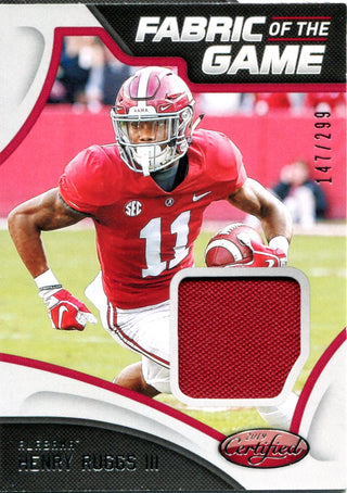 Henry Ruggs III 2020 Panini Chronicles Draft Picks Certified Rookie Jersey Card