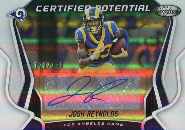 Josh Reynolds Autographed 2019 Panini Certified Card 123/149