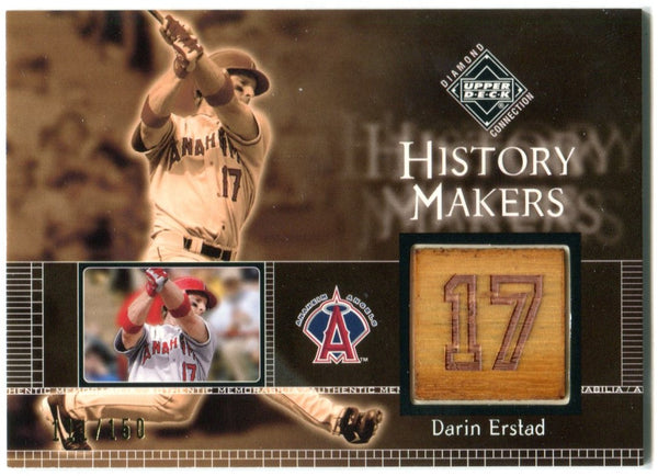 Darin Erstad History Makers Upper Deck Authentic Game Used Bat Card 111/150 #489