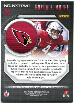 Rondale Moore Panini Playbook Next Up Jersey Card