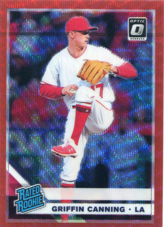 Griffin Canning 2019 Donruss Optic Red Wave Refractor Rookie Card