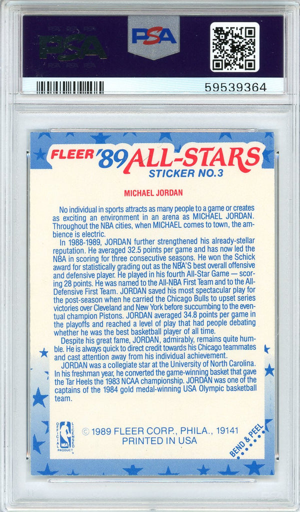 Michael Jordan 1989 Fleer Sticker Card #3 (PSA EX-MT 6)