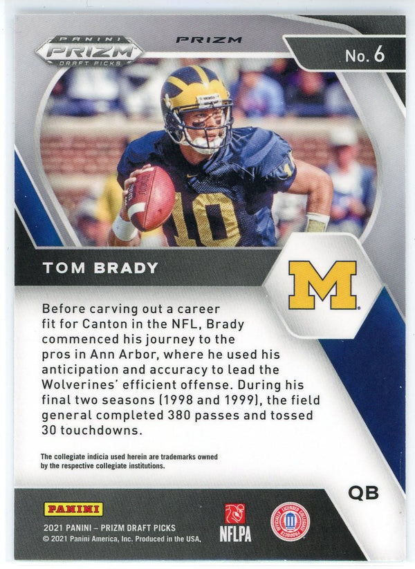 Tom Brady 2021 Panini Prizm Draft Picks Silver Prizm Card #6