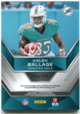 Kalen Ballage Panini Spectra Aspiring Patch Auto 295/299