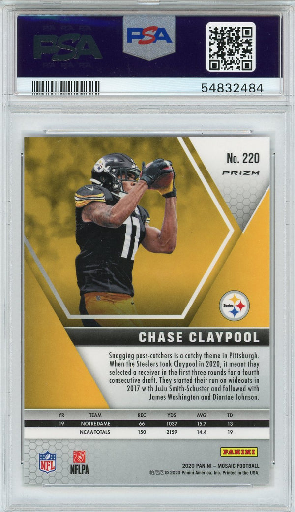 Chase Claypool 2020 Panini Mosaic Red Rookie Card #220 (PSA)
