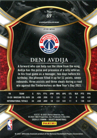 Deni Avdija 2020 Panini Select H2 Red Disco Concourse Rookie Card 36/49 #69