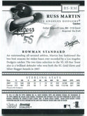 Russel Martin Bowman Sterling Game Used Bat Card