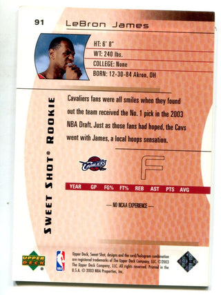 LeBron James 2003-04 Upper Deck #91 Sweet Shot Rookie /799