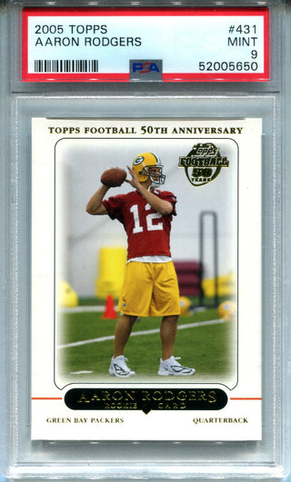 Aaron Rodgers 2005 Topps Rookie Card #431 (PSA)