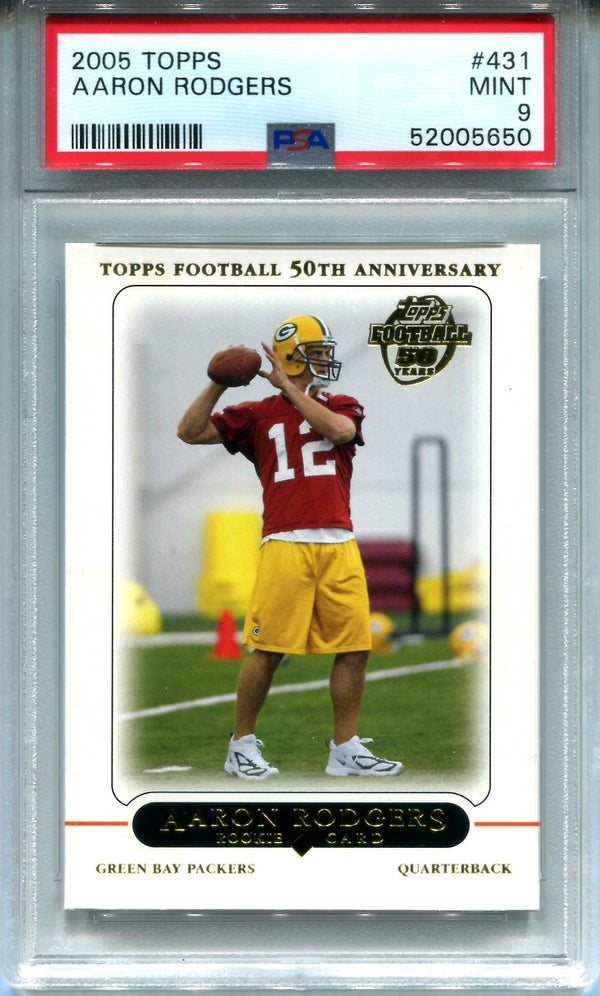 Aaron Rodgers 2005 Topps Rookie Card #431 (PSA)