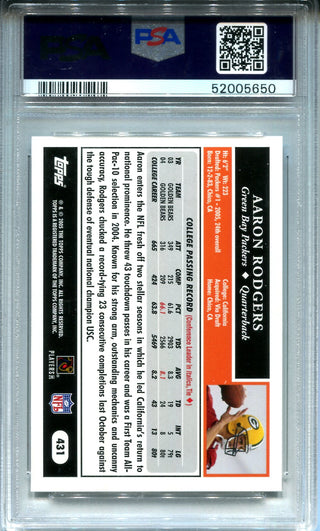 Aaron Rodgers 2005 Topps Rookie Card #431 (PSA)