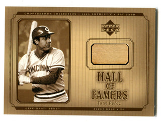 Tony Perez 2001 Upper Deck Hall Of Famers Patch #BTP Bat Card