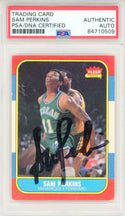 Sam Perkins Autographed 1986 Fleer Card #86 (PSA)