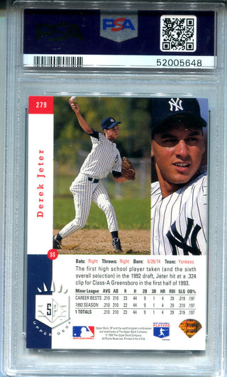 Derek Jeter 1993 Upper Deck SP Foil Rookie Card #279 (PSA)