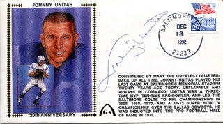 Johnny Unitas Autographed December 13th 1992 First Day Cover (JSA)