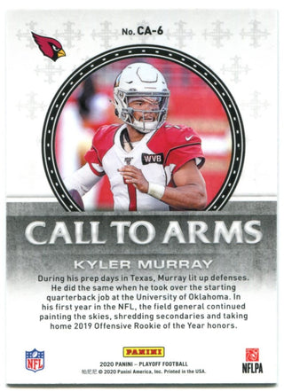 Kyler Murray 2020 Panini Playoff Call To Arms Silver Rookie Card #CA6