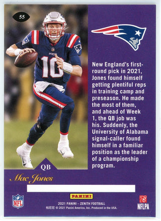 Mac Jones 2021 Panini Zenith Rookie Card #55