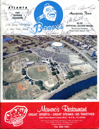 Atlanta Braves Autographed 1987 Spring Training Program (JSA)