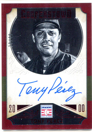 Tony Perez Autographed 2015 Panini Cooperstown Autographed Card Red Border #20/49