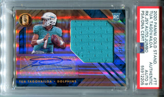 Tua Tagovailoa Autographed 2020 Panini Gold Standard Rookie Jersey Card (PSA)