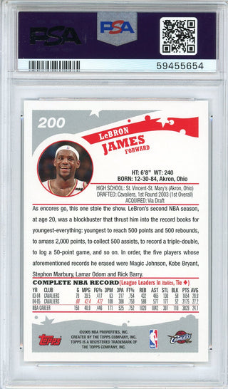 LeBron James 2005 Topps Card #200 (PSA NM 7)