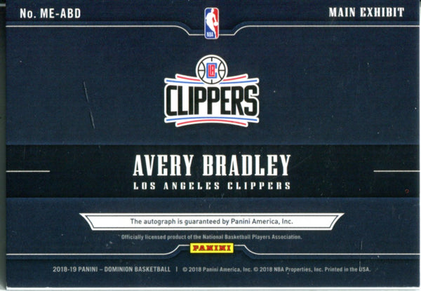 Avery Bradley 2018 Dominion Autographed Card 1/49