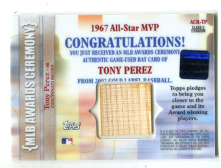 Tony Perez 2002 Topps MLB Awards Ceremony Patch #ACRTP Card