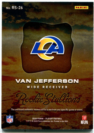 Van Jefferson Panini Playoff Rookie Stallions Jersey Card 2020