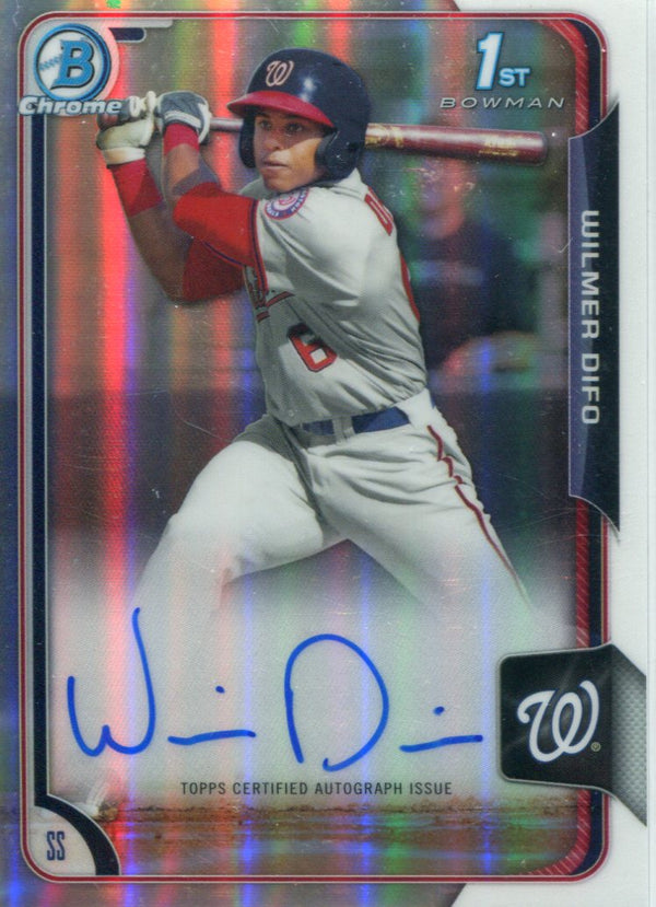 Wilmer Difo Autographed 2015 1st Bowman Chrome Refractor Card