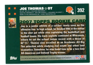 Joe Thomas 2007 Topps Rookie Card #392