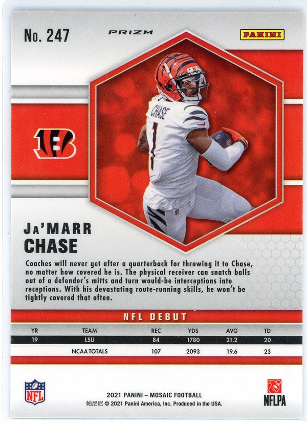 Ja'Marr Chase 2021 Panini Mosaic Reactive Orange Rookie Card #247 Grad