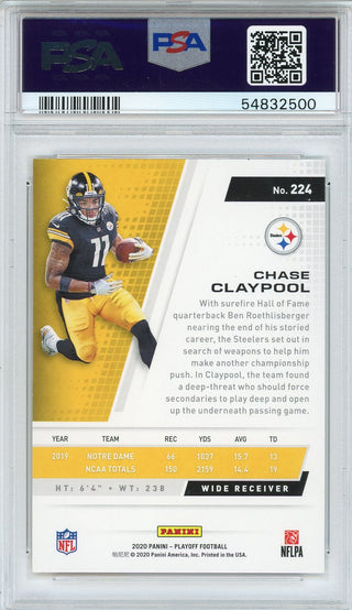 2020 Panini Playoff Rookie RC Auto Chase Claypool #224 Pittsburgh Steelers