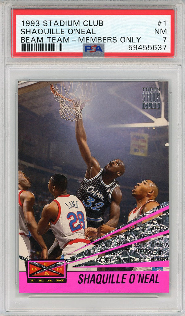 Shaquille O'Neal 1993 Stadium Club Beam Team Members Only Card #1 (PSA NM 7)