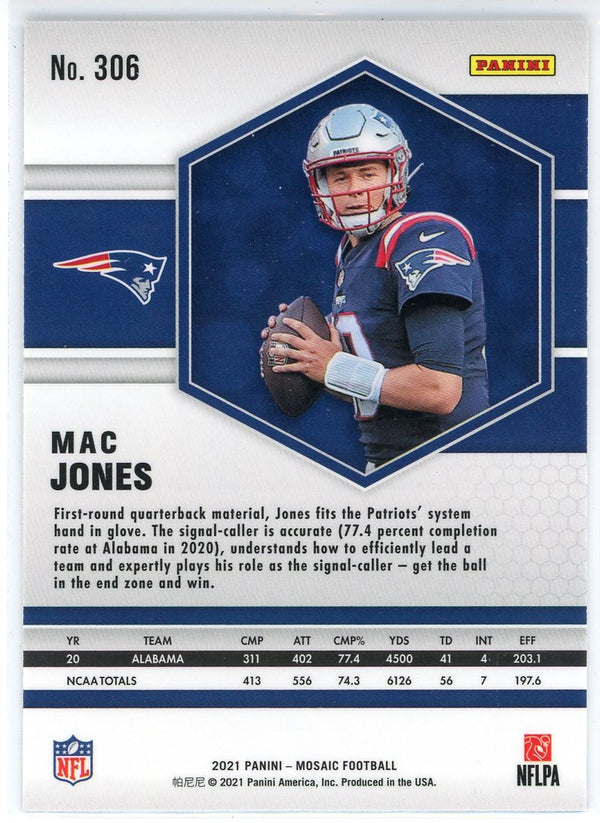 : Mac Jones Mosaic Rookie Card Collectible Football Card