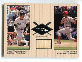 Tony Perez/Carl Yastrzemski 2002 Dueling Duos Fleer Greats #DDTP1 Card