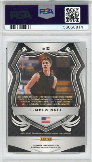 LaMelo Ball 2020 Panini Prizm Draft Pick Rookie Card #83 (PSA)