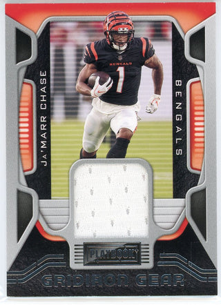 Ja'Marr Chase 2021 Panini Playbook Gridiron Gear Patch Rookie Card #GG-JCH