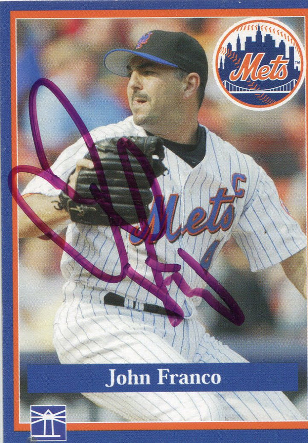 John Franco Autographed New York Mets Team Set Card