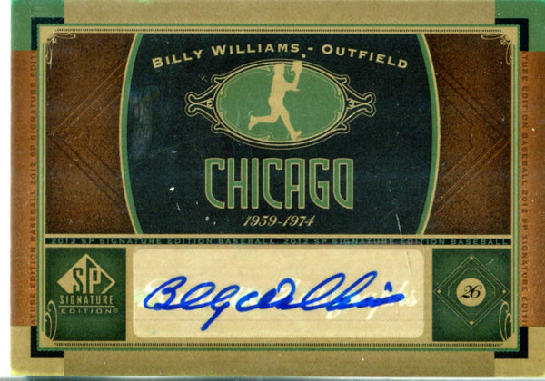 Billy Williams 2012 Upper Deck Autographed Card