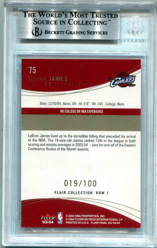 Lebron James 2003-04 Fleer Final Edition Collection #75 BGS NM-MT 8.5 /100