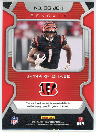 Ja'Marr Chase 2021 Panini Playbook Gridiron Gear Patch Rookie Card #GG-JCH