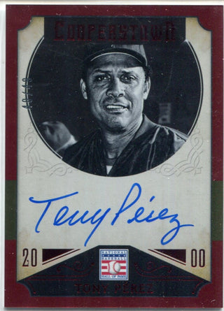 Tony Perez Autographed 2015 Panini Cooperstown Autographed Card Red Border #40/49
