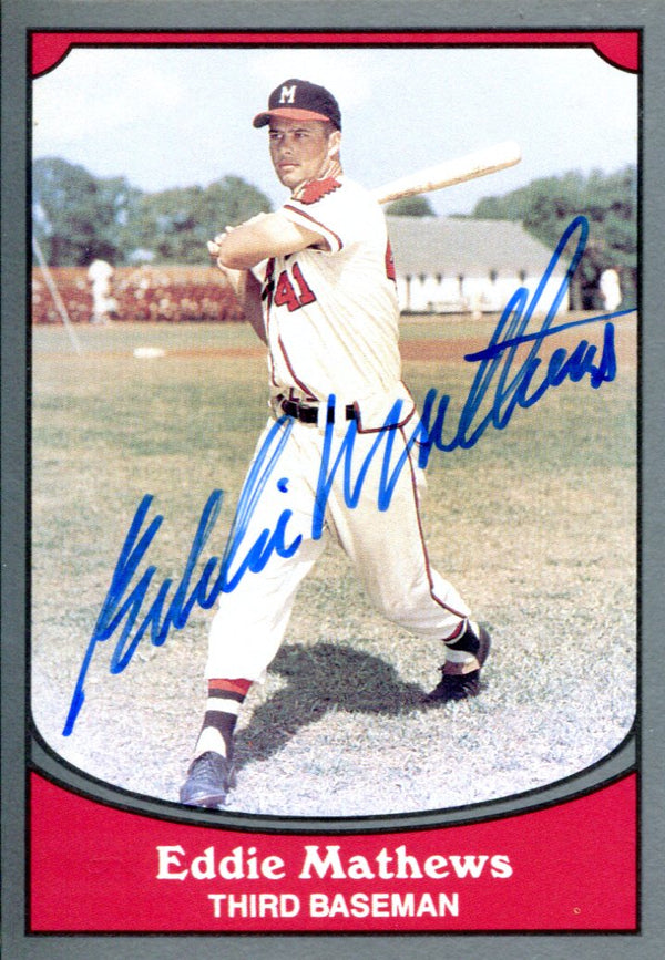 Eddie Mathews Autographed 1990 Pacific Card