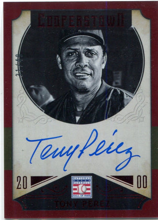 Tony Perez Autographed 2015 Panini Cooperstown Autographed Card Red Border #31/49