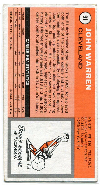 John Warren 1970-71 Topps Card #91