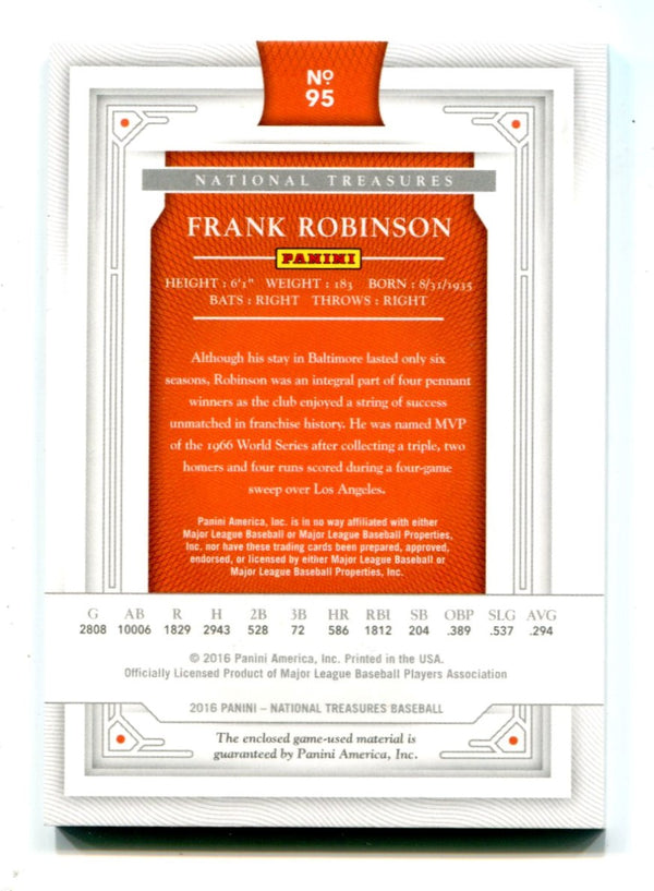 Frank Robinson 2016 Panini National Treasures #95 Jersey Card 10/25